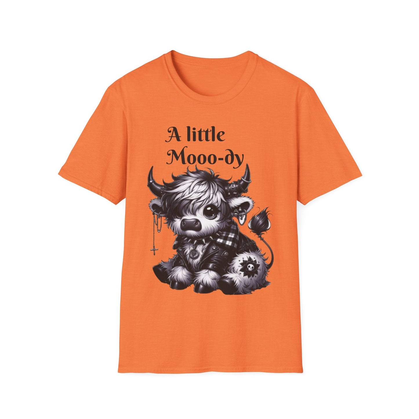 Cute Cow Graphic Tee, Unisex Softstyle T-Shirt, Funny Animal Shirt, Farmhouse Decor, Gift for Animal Lovers Printify