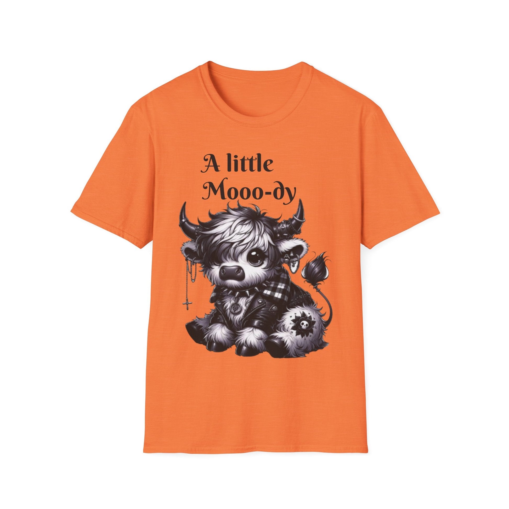 Cute Cow Graphic Tee, Unisex Softstyle T-Shirt, Funny Animal Shirt, Farmhouse Decor, Gift for Animal Lovers Printify