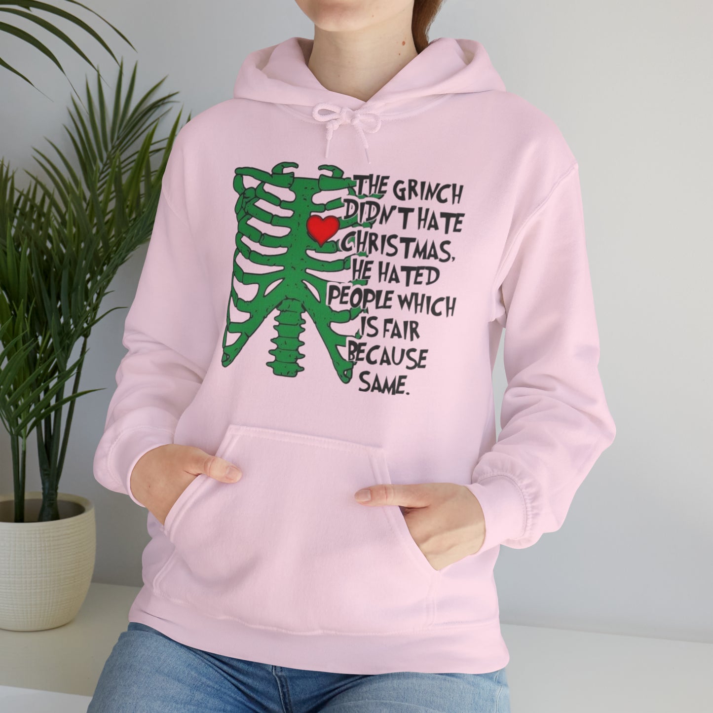 Grinch Hates People, Not Christmas™ Hooded Sweatshirt Printify