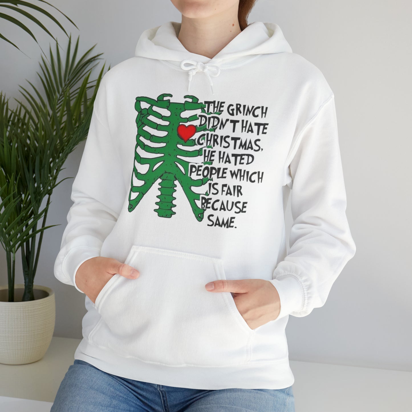 Grinch Hates People, Not Christmas™ Hooded Sweatshirt Printify