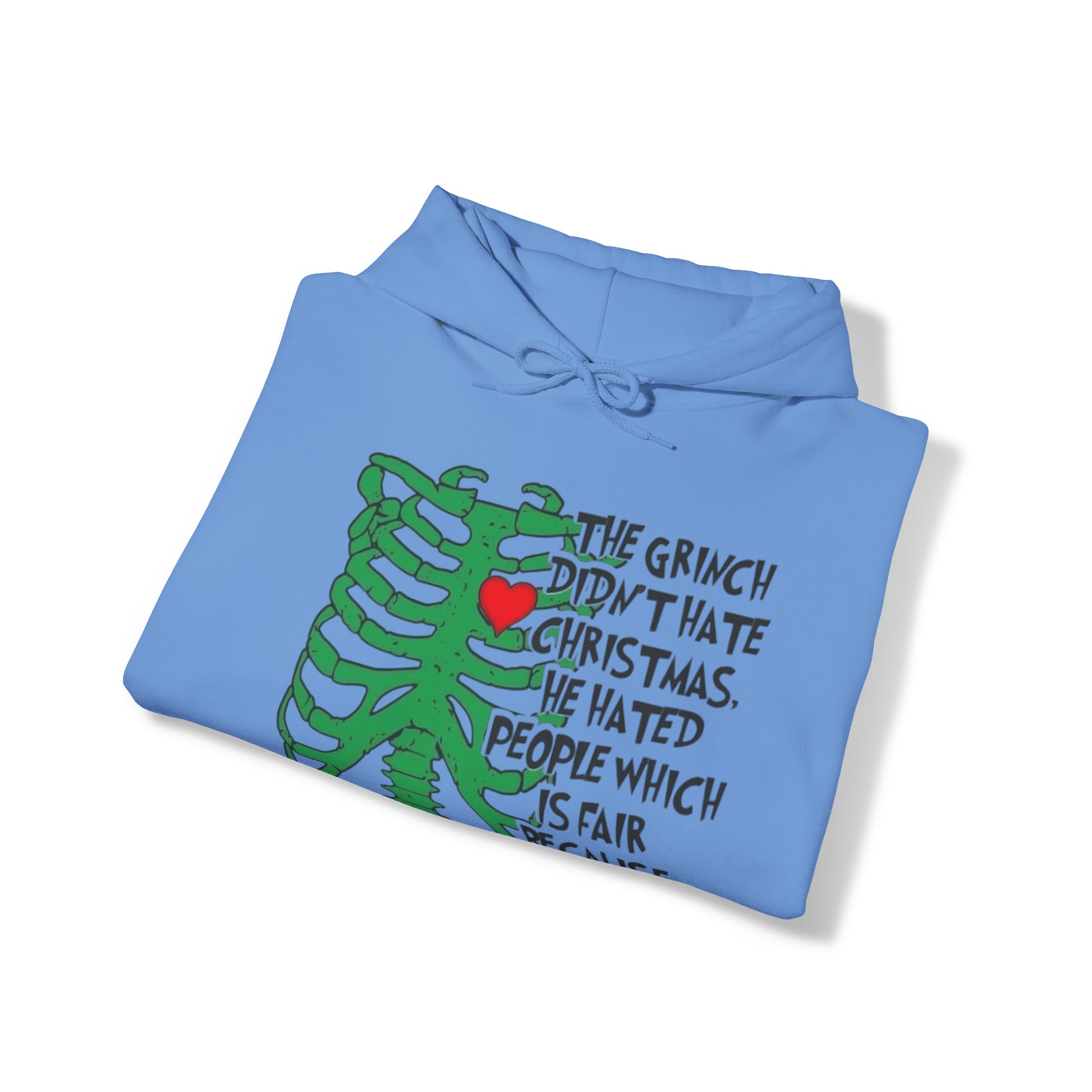 Grinch Hates People, Not Christmas™ Hooded Sweatshirt Printify