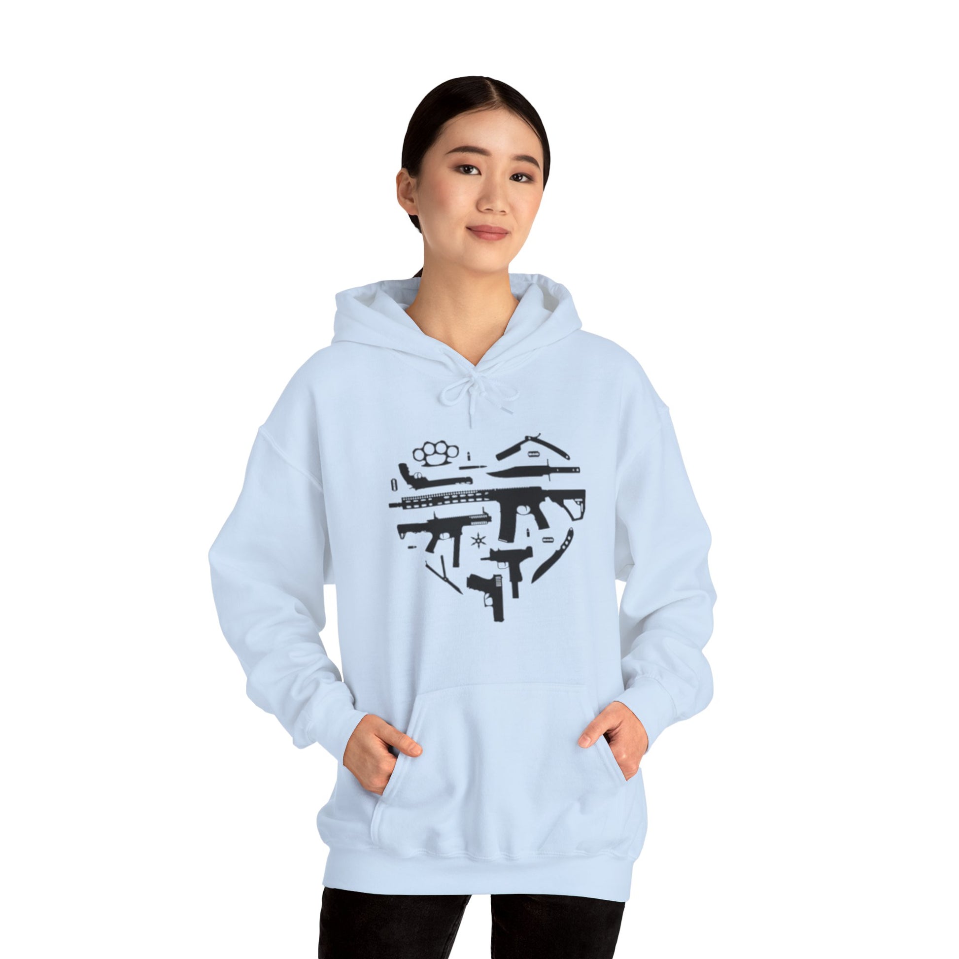 Love Guns Hooded Sweatshirt Printify