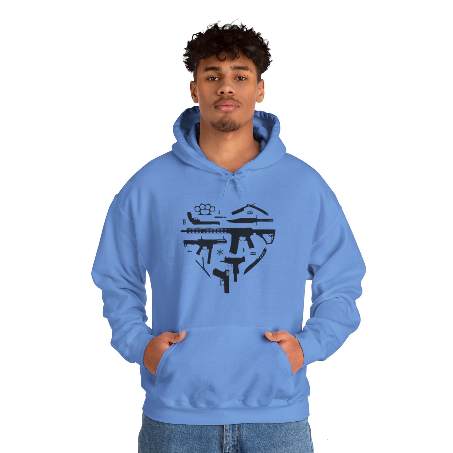 Love Guns Hooded Sweatshirt Printify