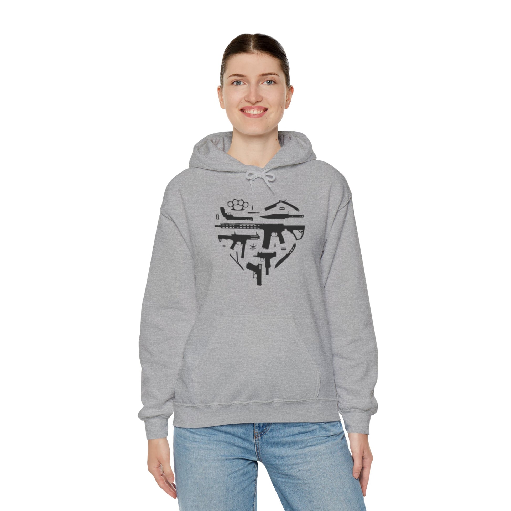 Love Guns Hooded Sweatshirt Printify