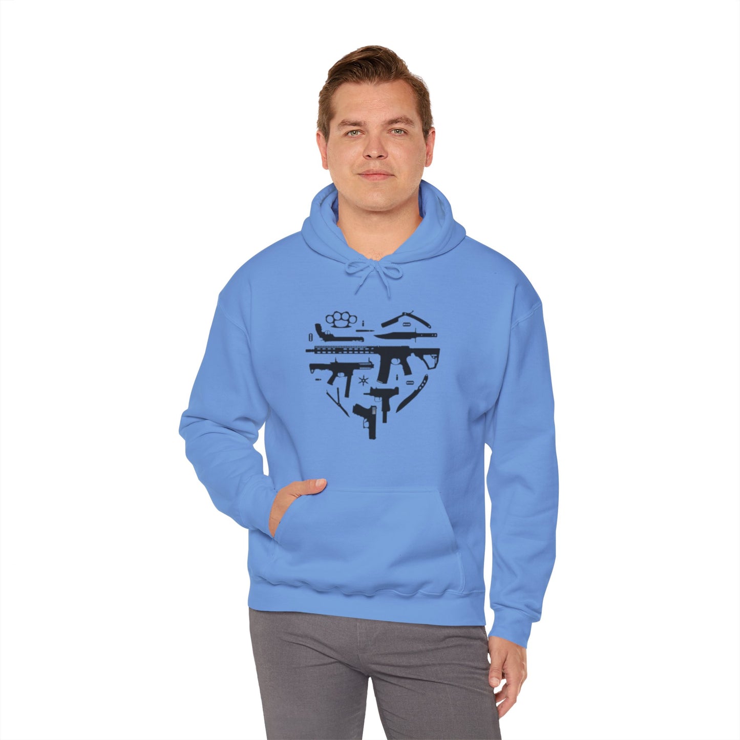 Love Guns Hooded Sweatshirt Printify