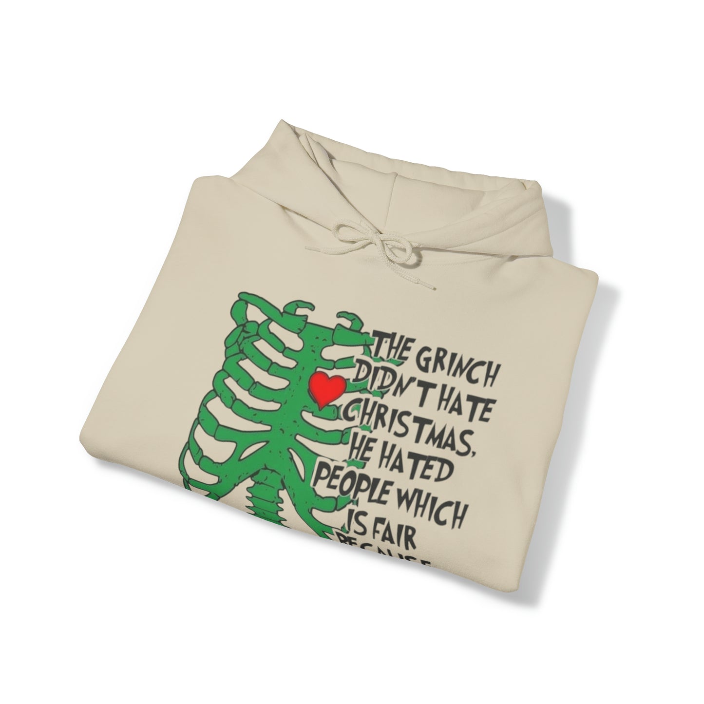 Grinch Hates People, Not Christmas™ Hooded Sweatshirt Printify