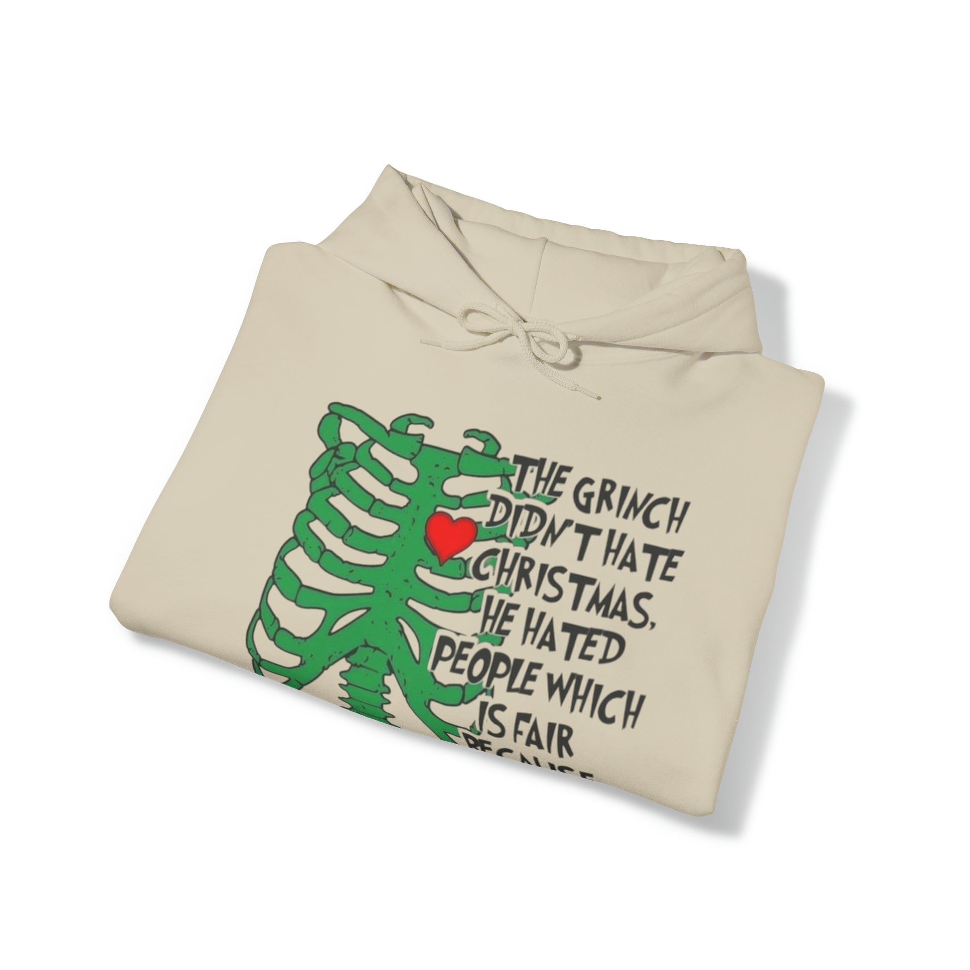 Grinch Hates People, Not Christmas™ Hooded Sweatshirt Printify