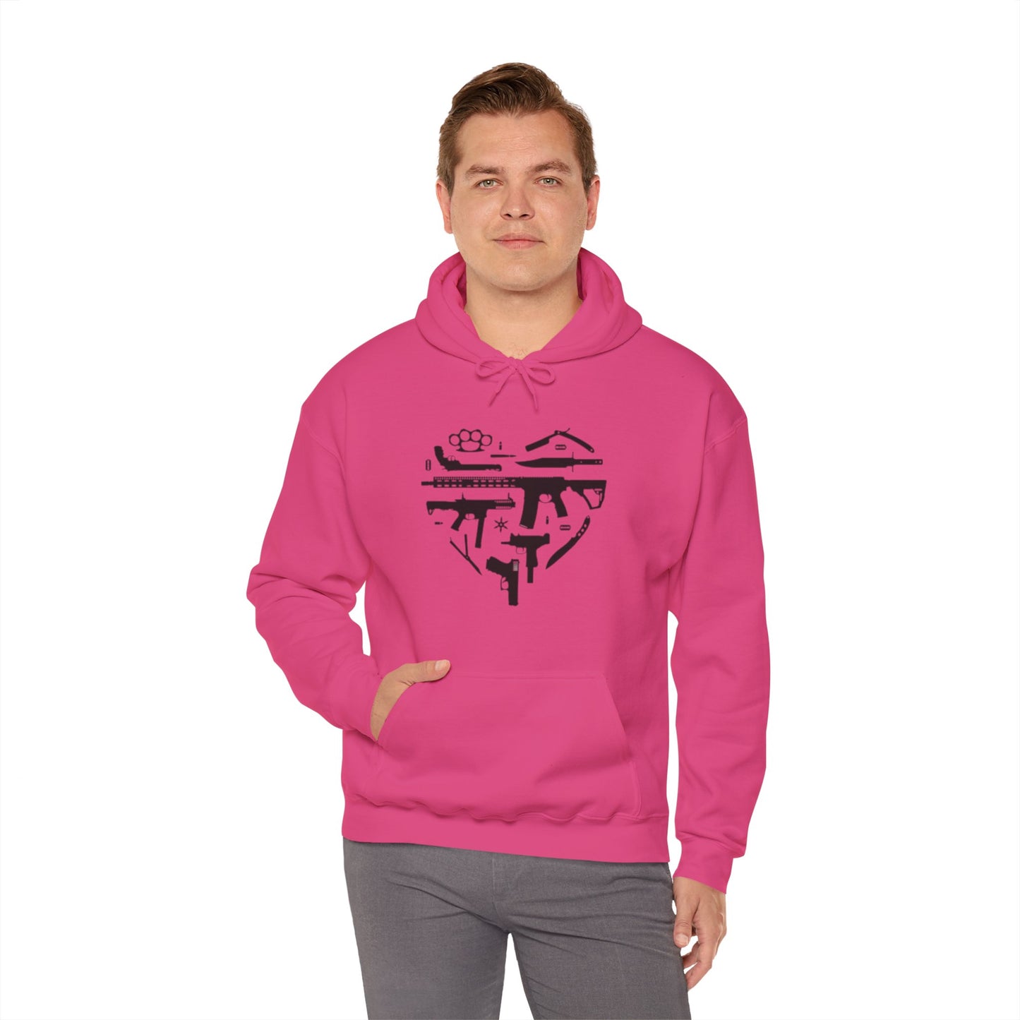 Love Guns Hooded Sweatshirt Printify