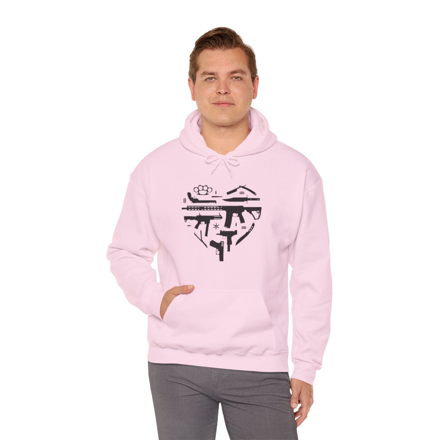 Love Guns Hooded Sweatshirt Printify