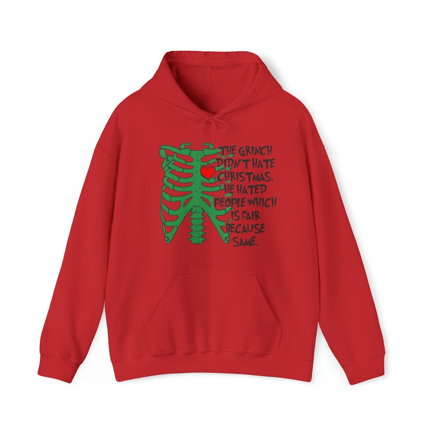 Grinch Hates People, Not Christmas™ Hooded Sweatshirt Printify