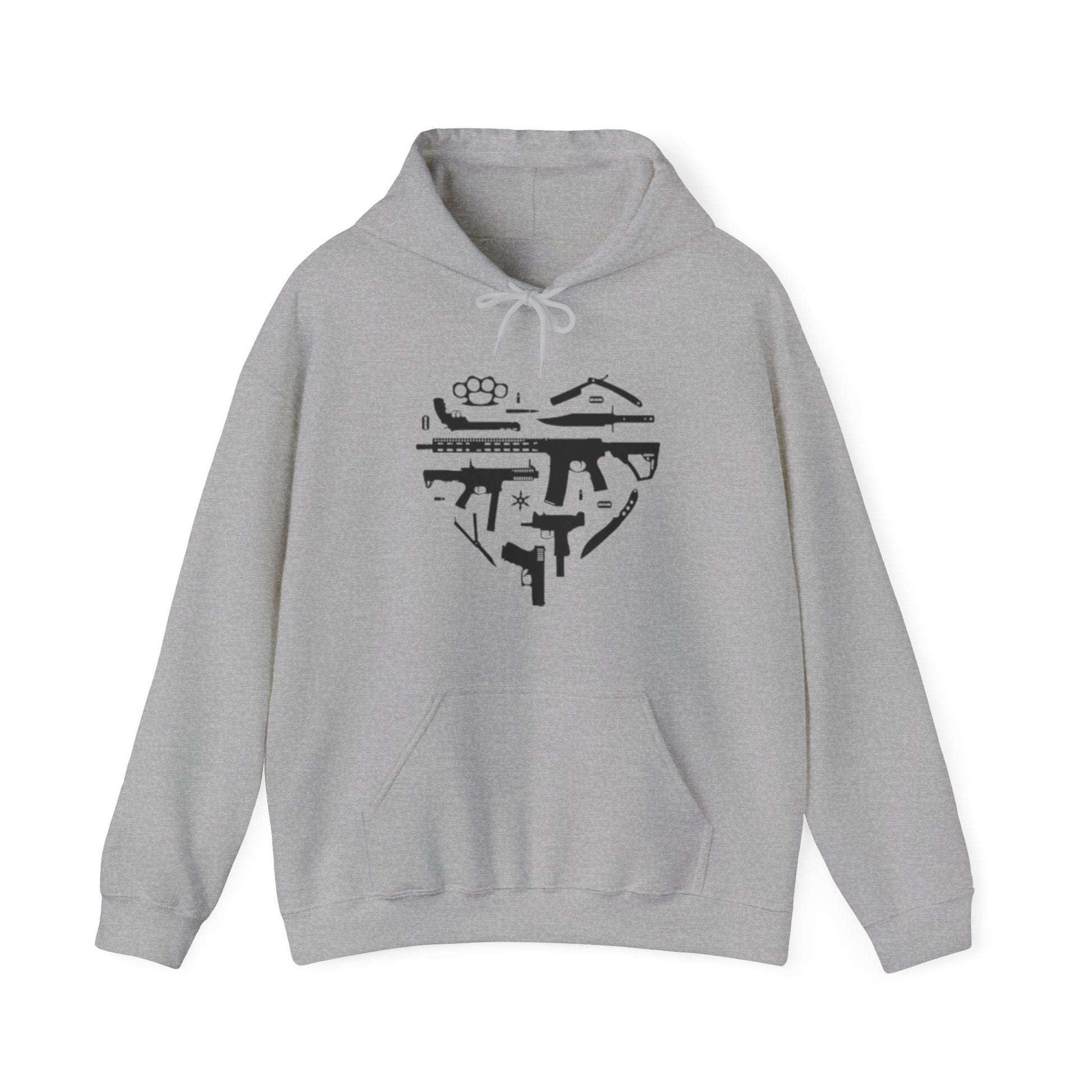 Love Guns Hooded Sweatshirt Printify