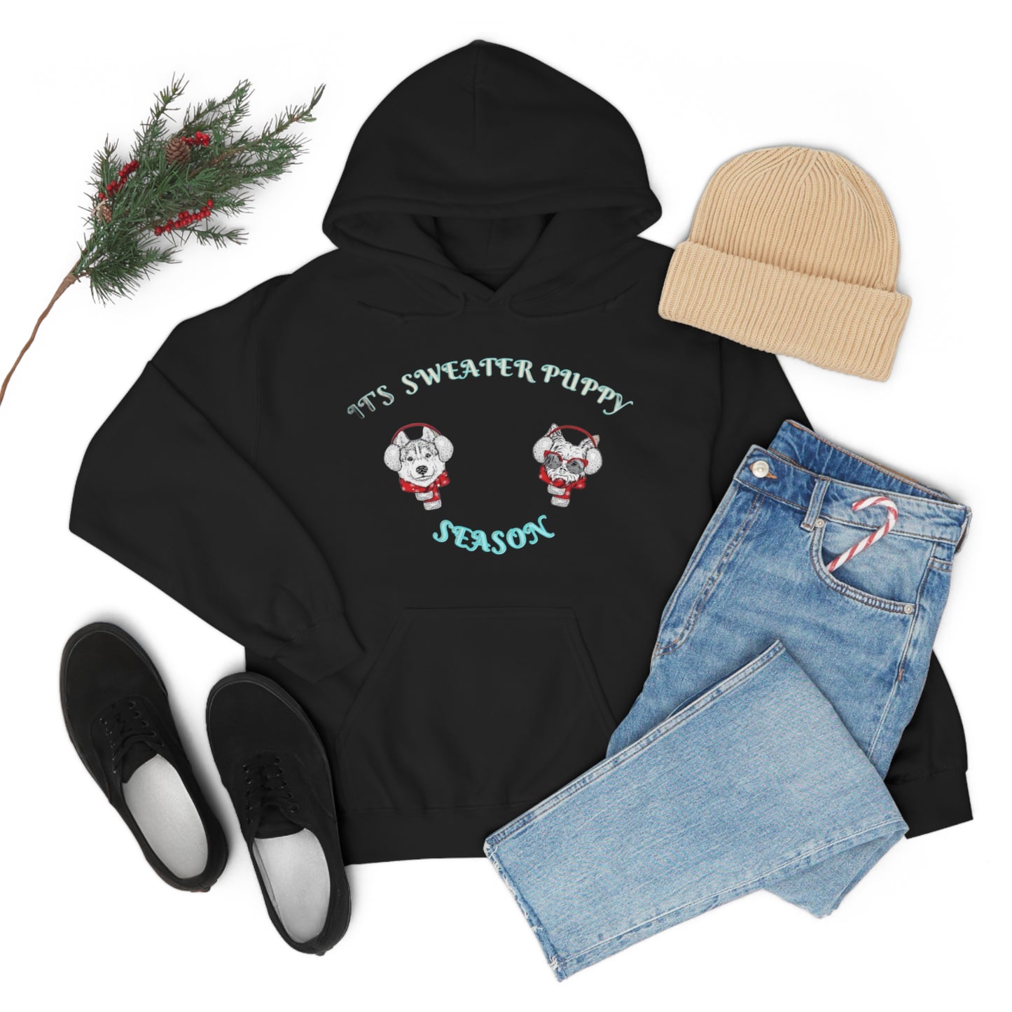 Sweater Puppy Season Hooded Sweatshirt