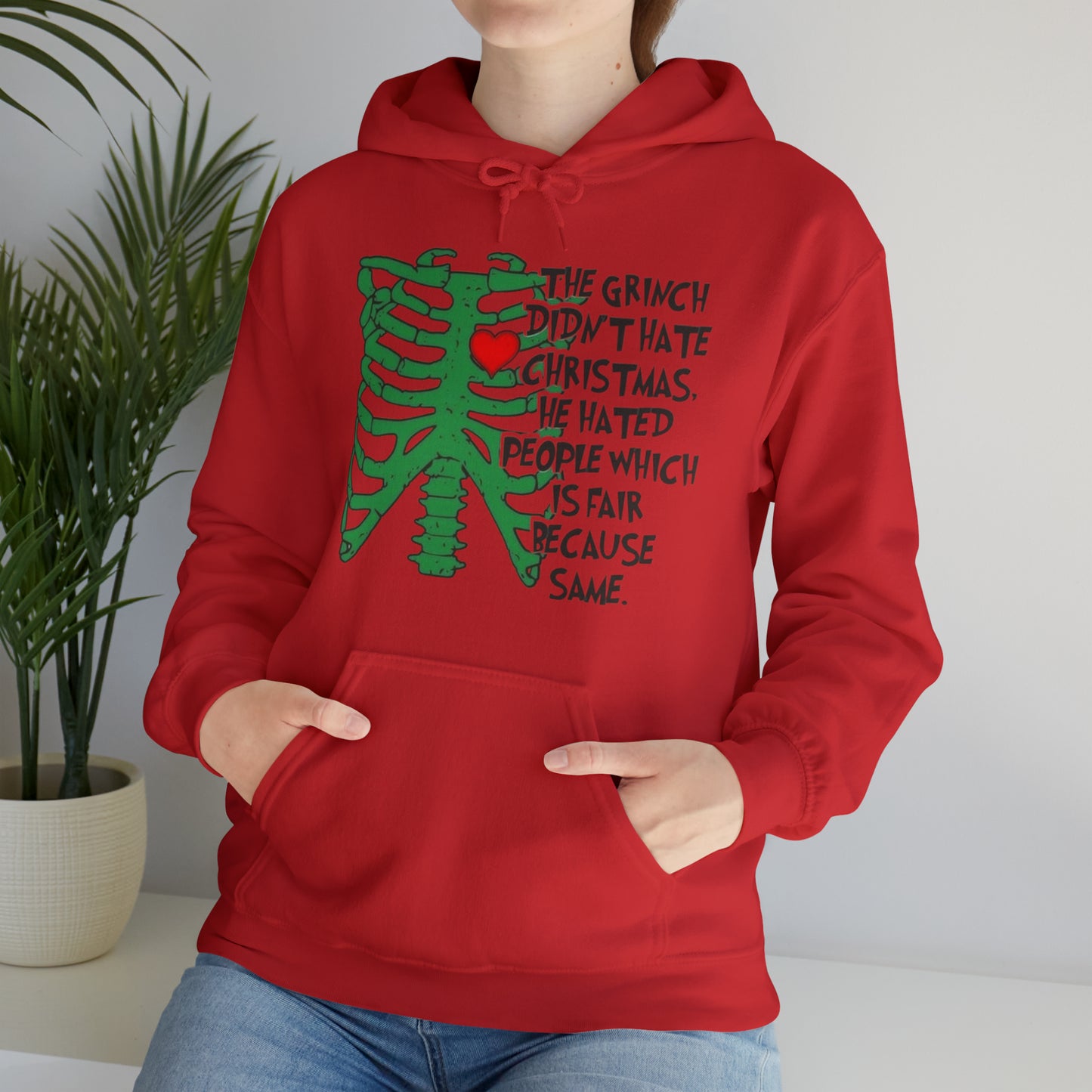 Grinch Hates People, Not Christmas™ Hooded Sweatshirt Printify
