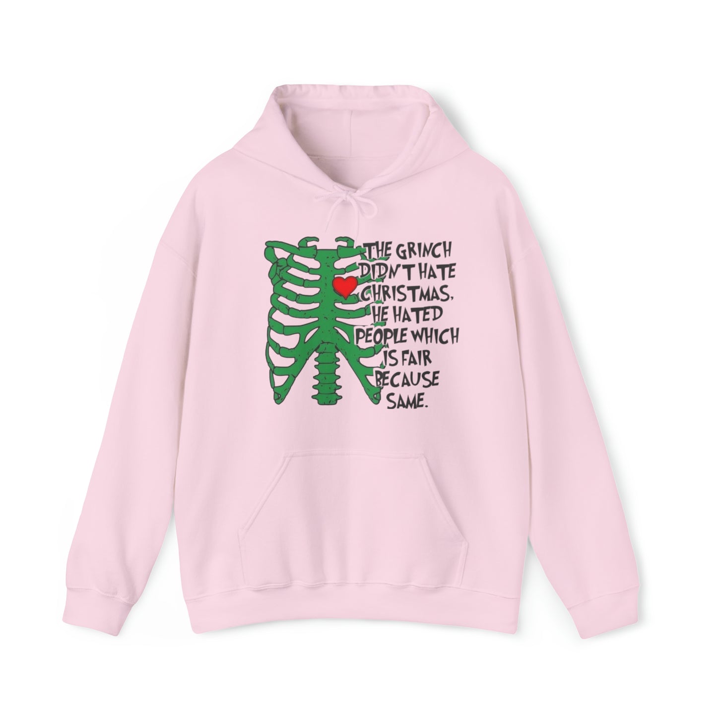 Grinch Hates People, Not Christmas™ Hooded Sweatshirt Printify