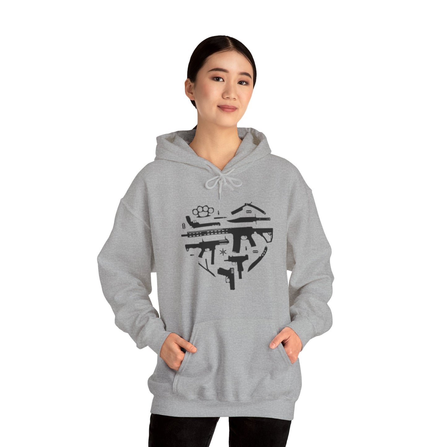 Love Guns Hooded Sweatshirt Printify