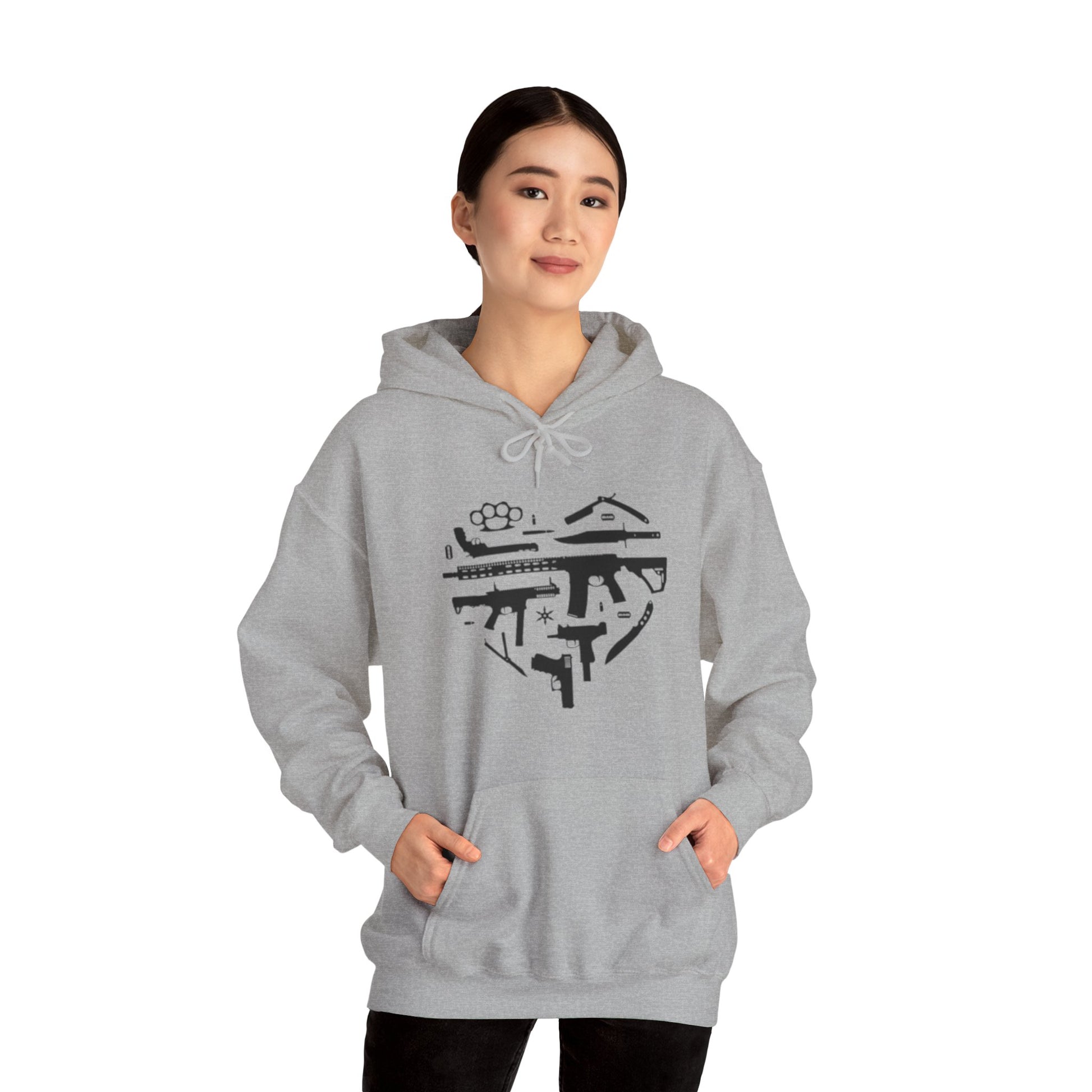 Love Guns Hooded Sweatshirt Printify