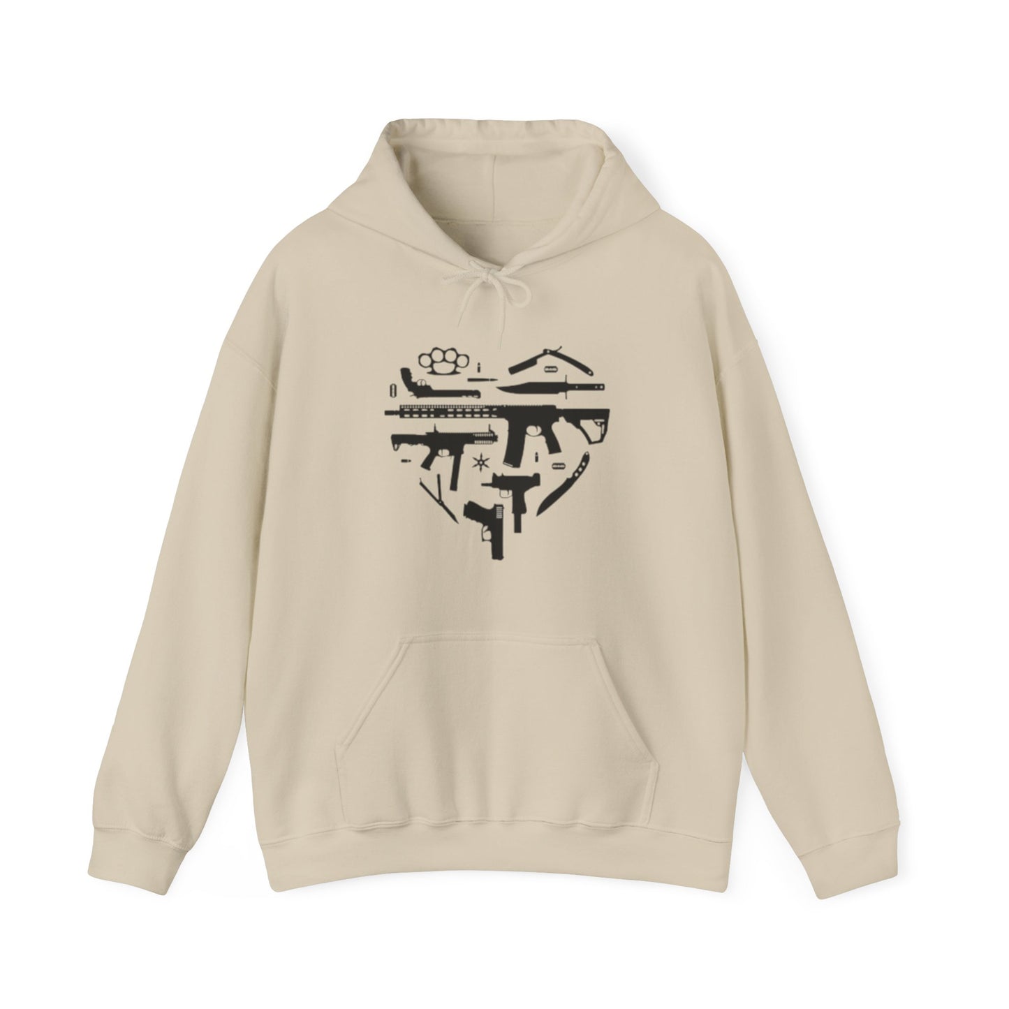 Love Guns Hooded Sweatshirt Printify