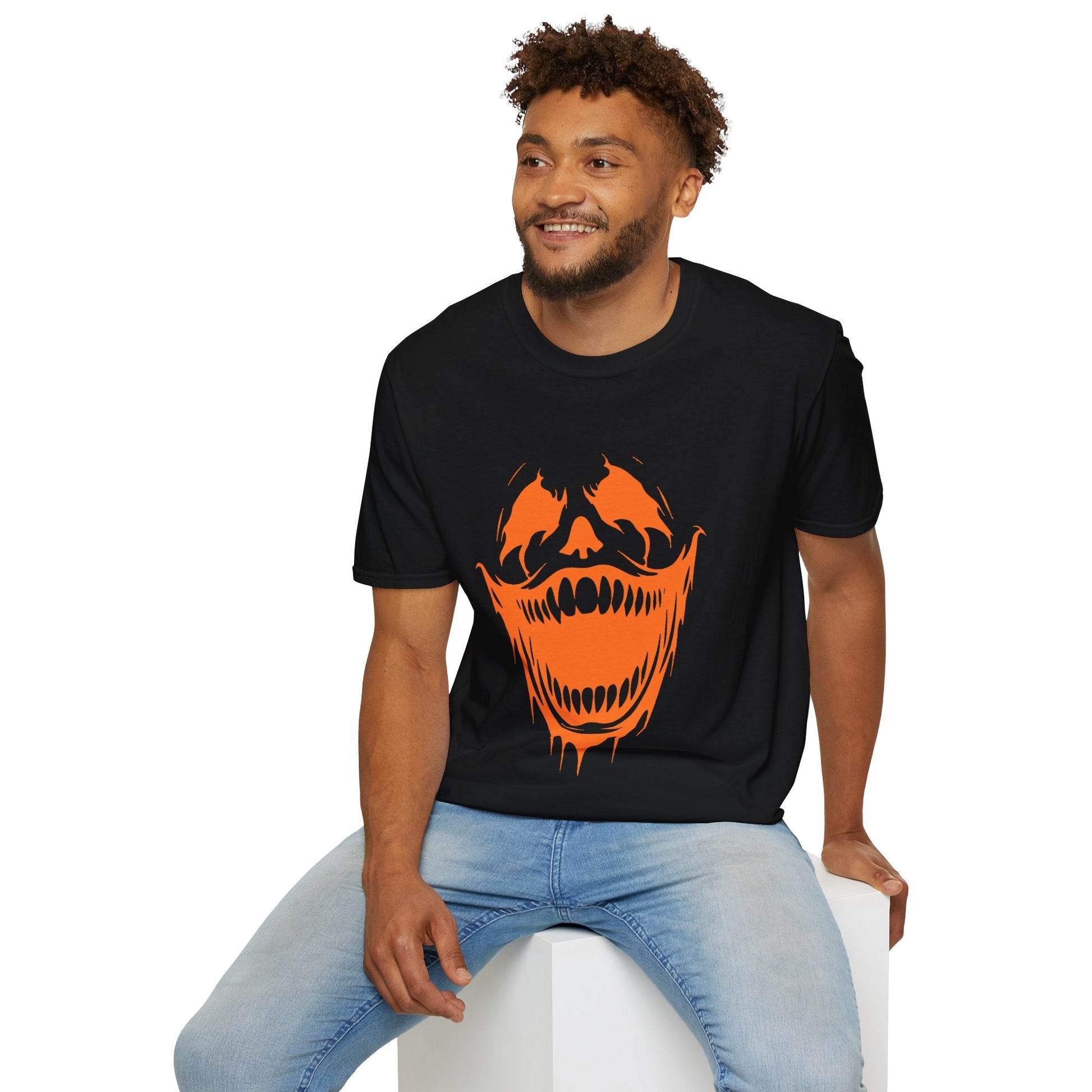 Halloween Vibe Unisex Softstyle T-Shirt, Spooky T-Shirt, Graphic Tee, Costume Party Shirt, Gift for Halloween Lovers Printify