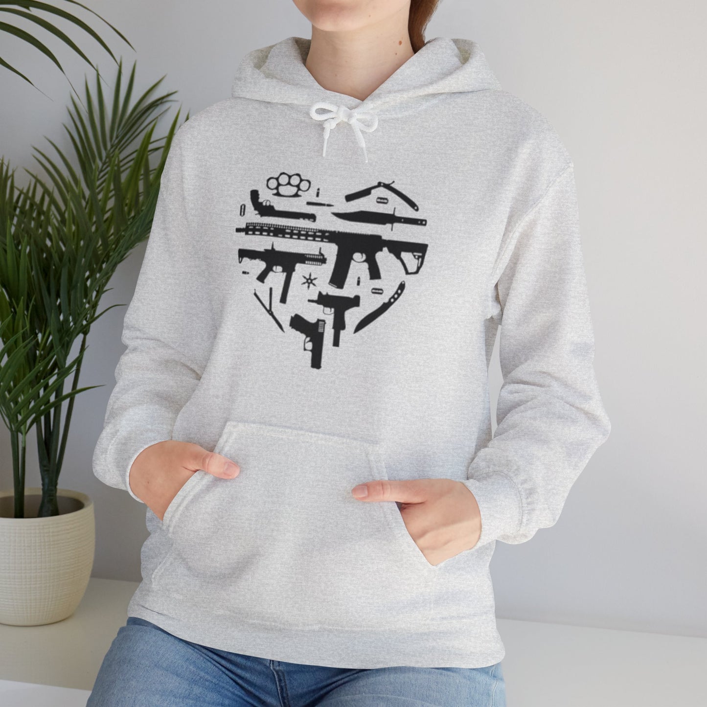 Love Guns Hooded Sweatshirt Printify