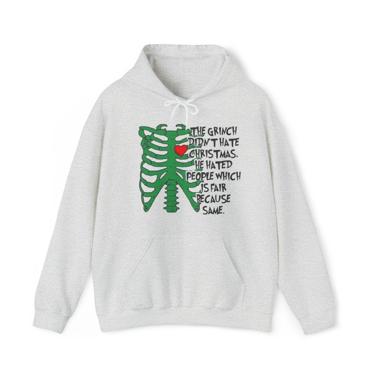 Grinch Hates People, Not Christmas™ Hooded Sweatshirt Printify