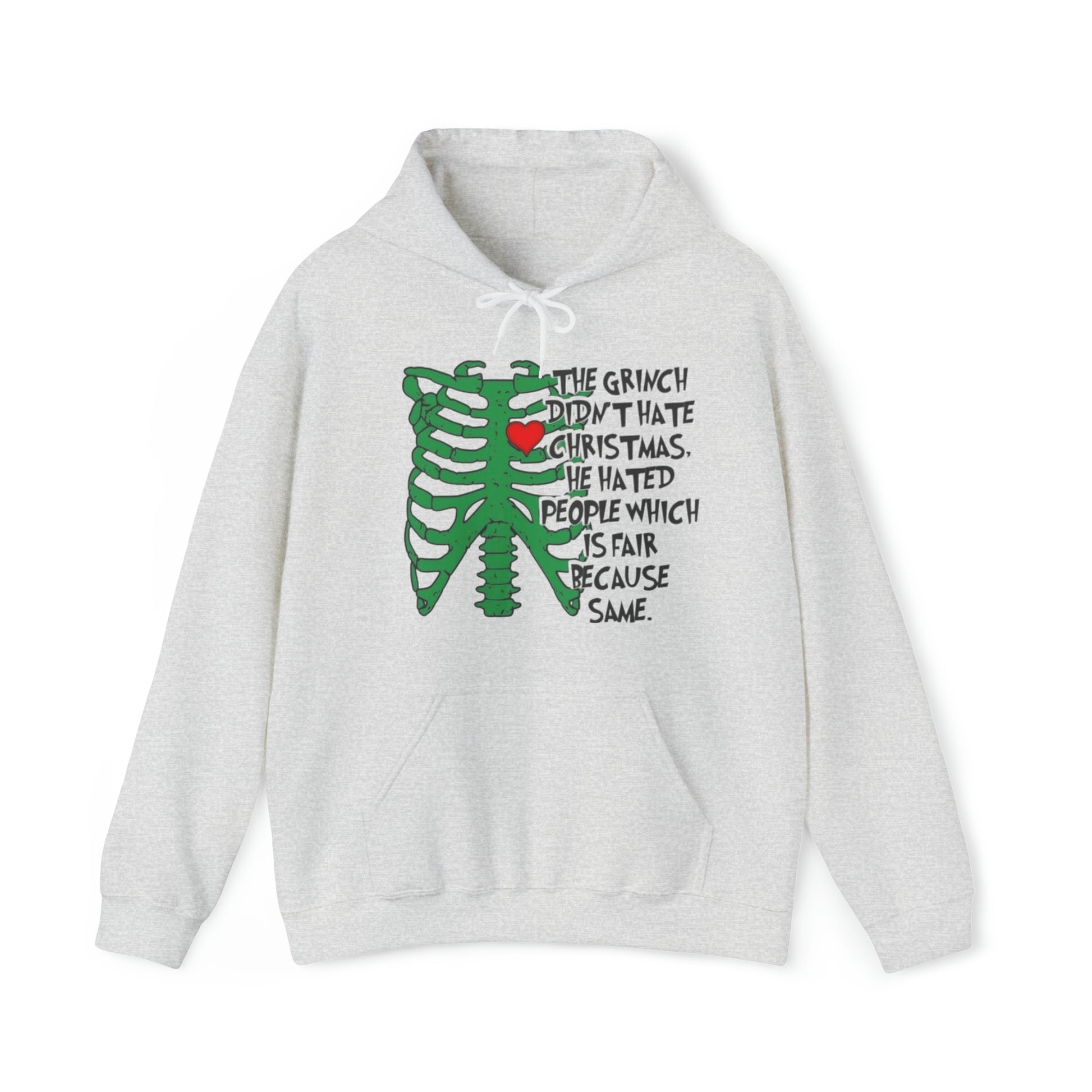 Grinch Hates People, Not Christmas™ Hooded Sweatshirt Printify
