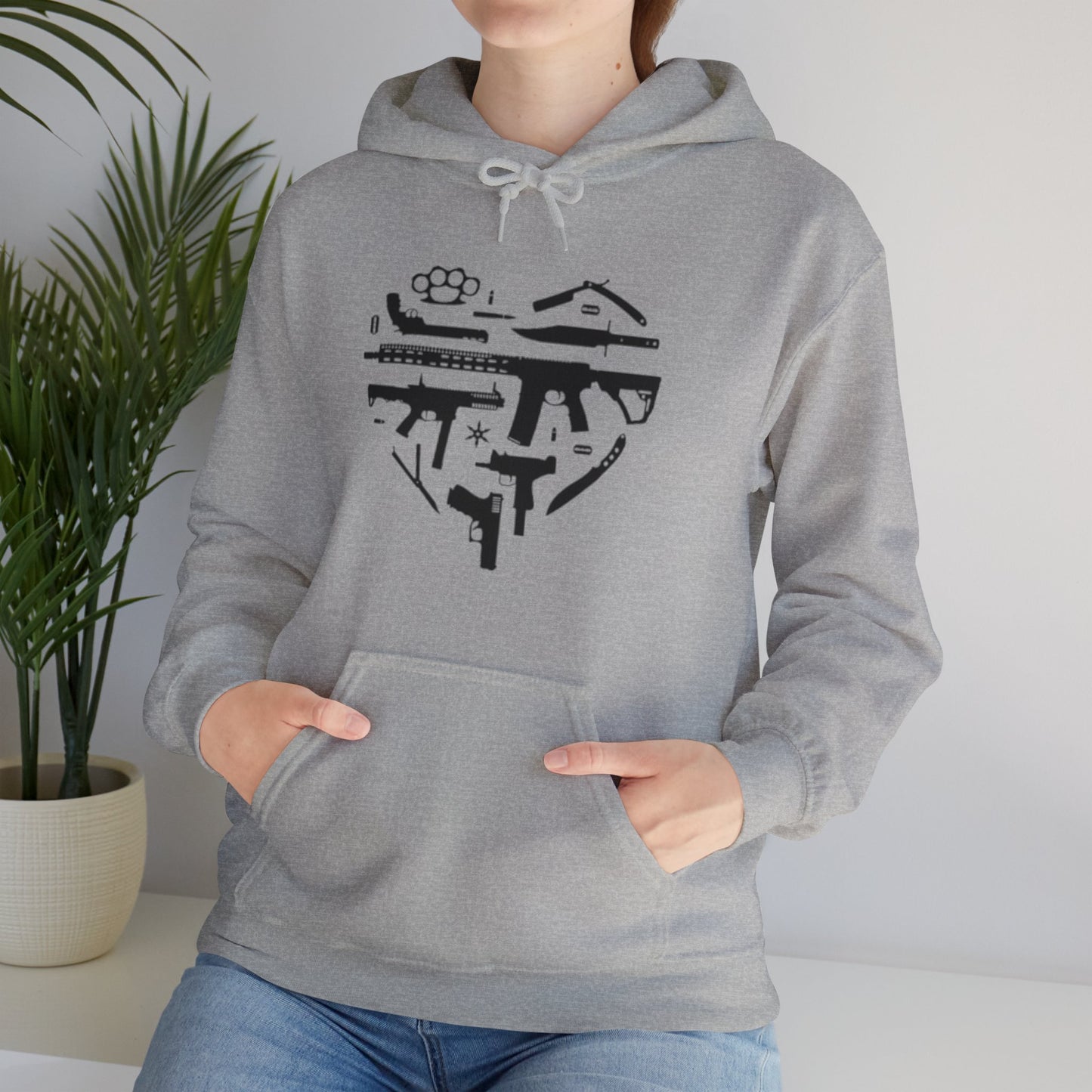 Love Guns Hooded Sweatshirt Printify