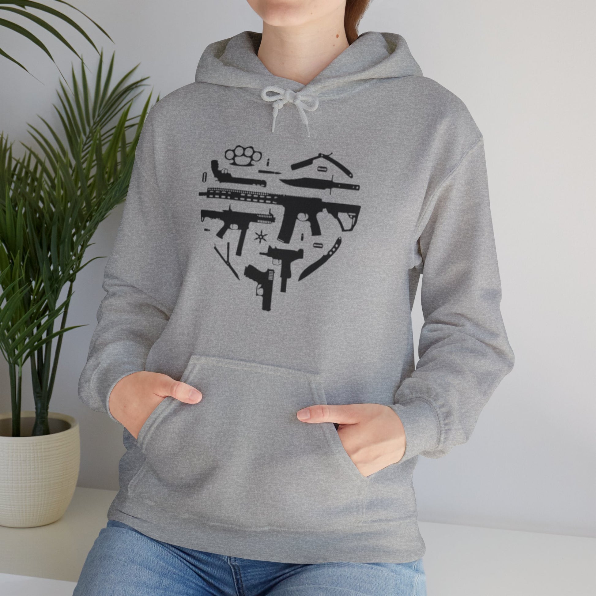Love Guns Hooded Sweatshirt Printify