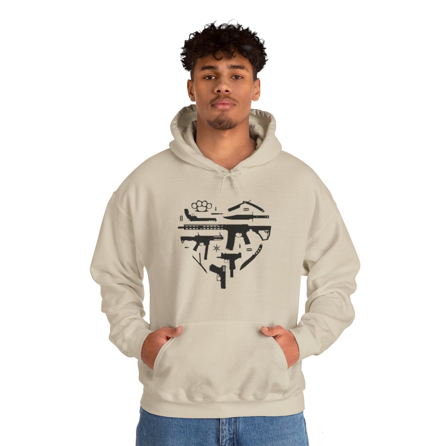 Love Guns Hooded Sweatshirt Printify