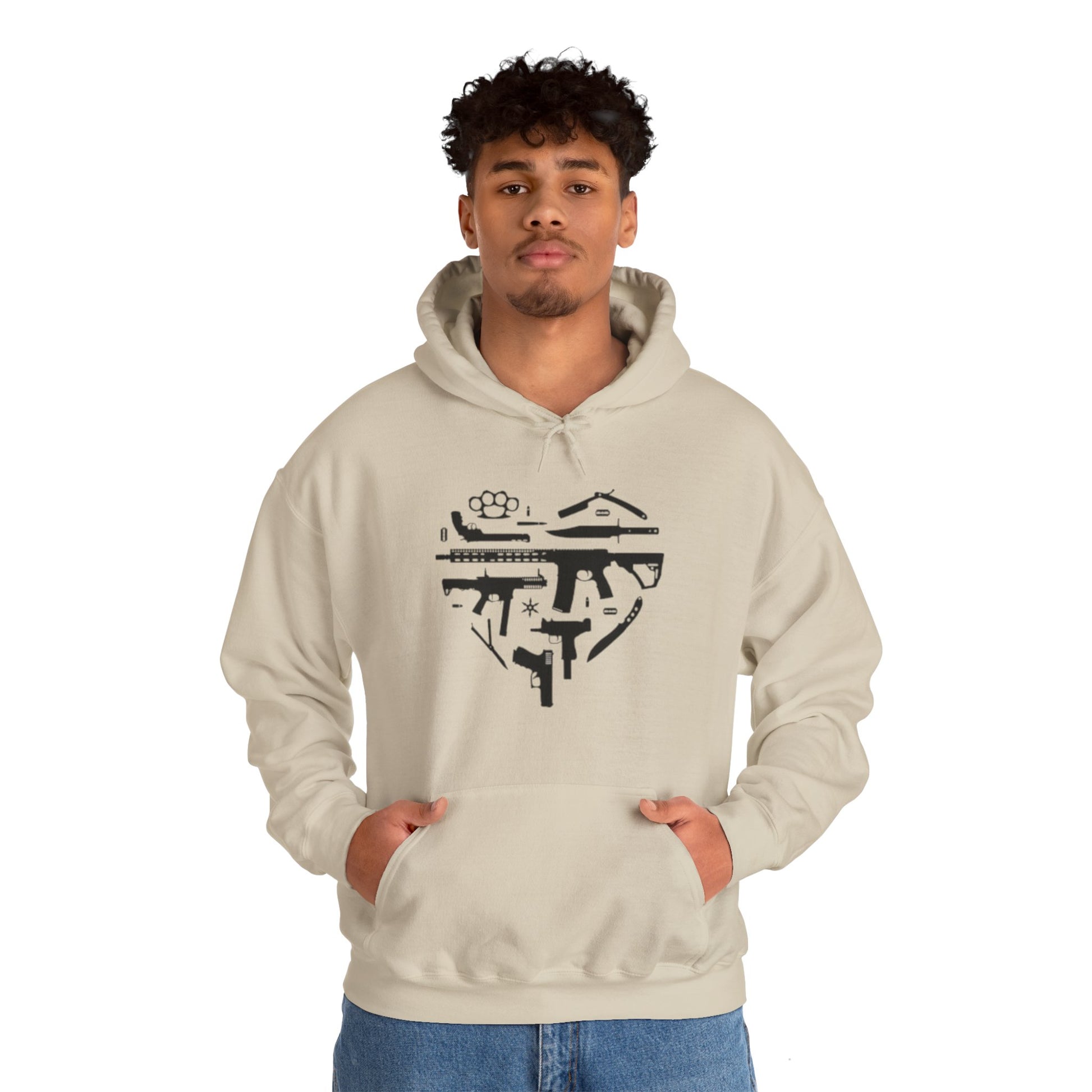 Love Guns Hooded Sweatshirt Printify