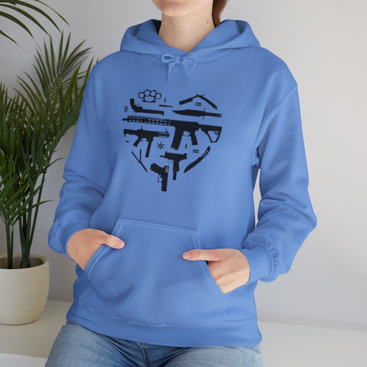 Love Guns Hooded Sweatshirt Printify