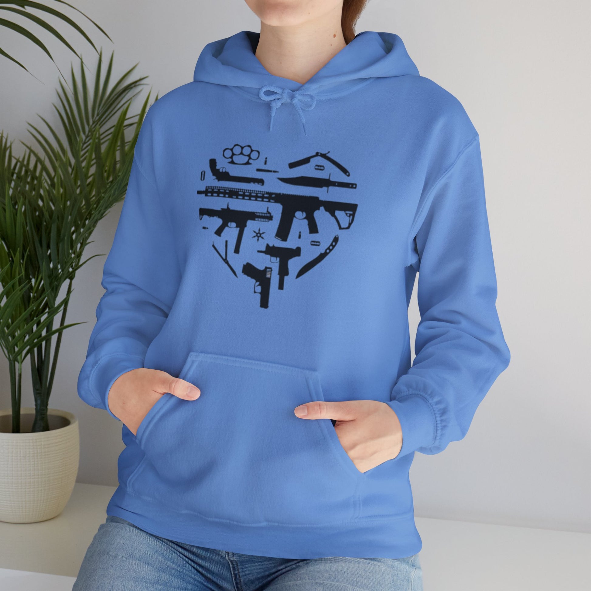 Love Guns Hooded Sweatshirt Printify