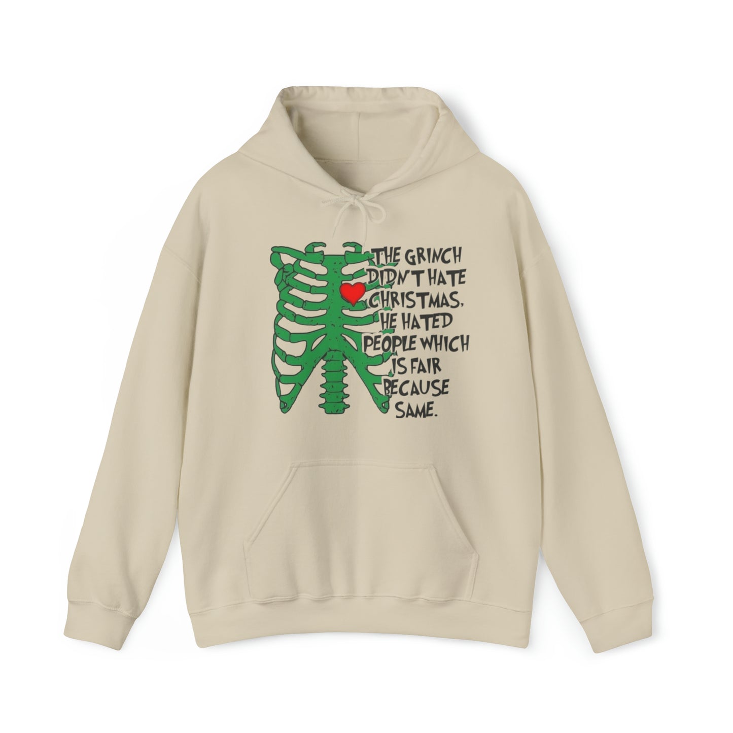 Grinch Hates People, Not Christmas™ Hooded Sweatshirt Printify