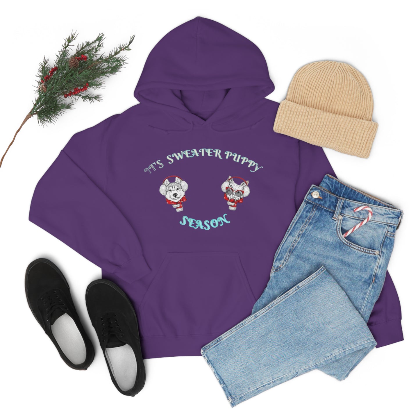 Sweater Puppy Season Hooded Sweatshirt
