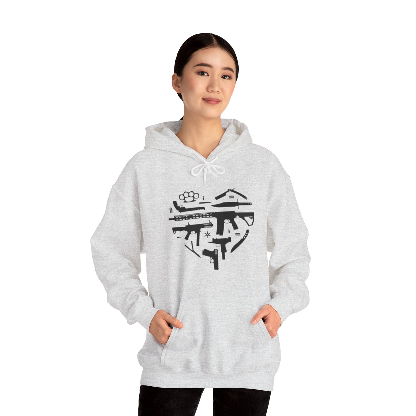 Love Guns Hooded Sweatshirt Printify