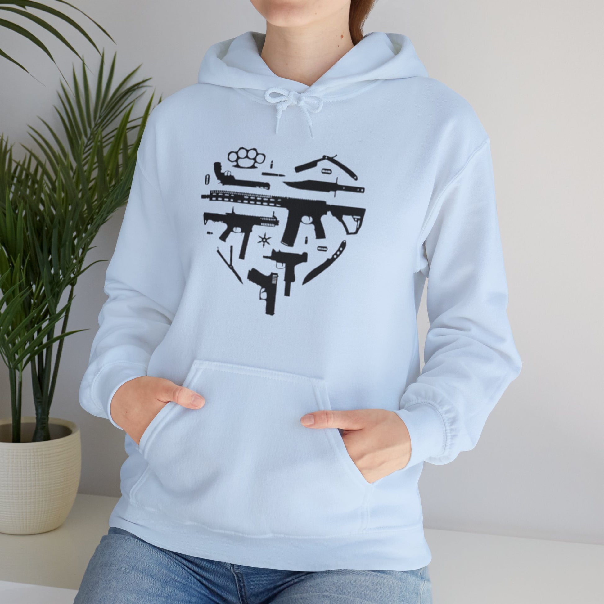 Love Guns Hooded Sweatshirt Printify
