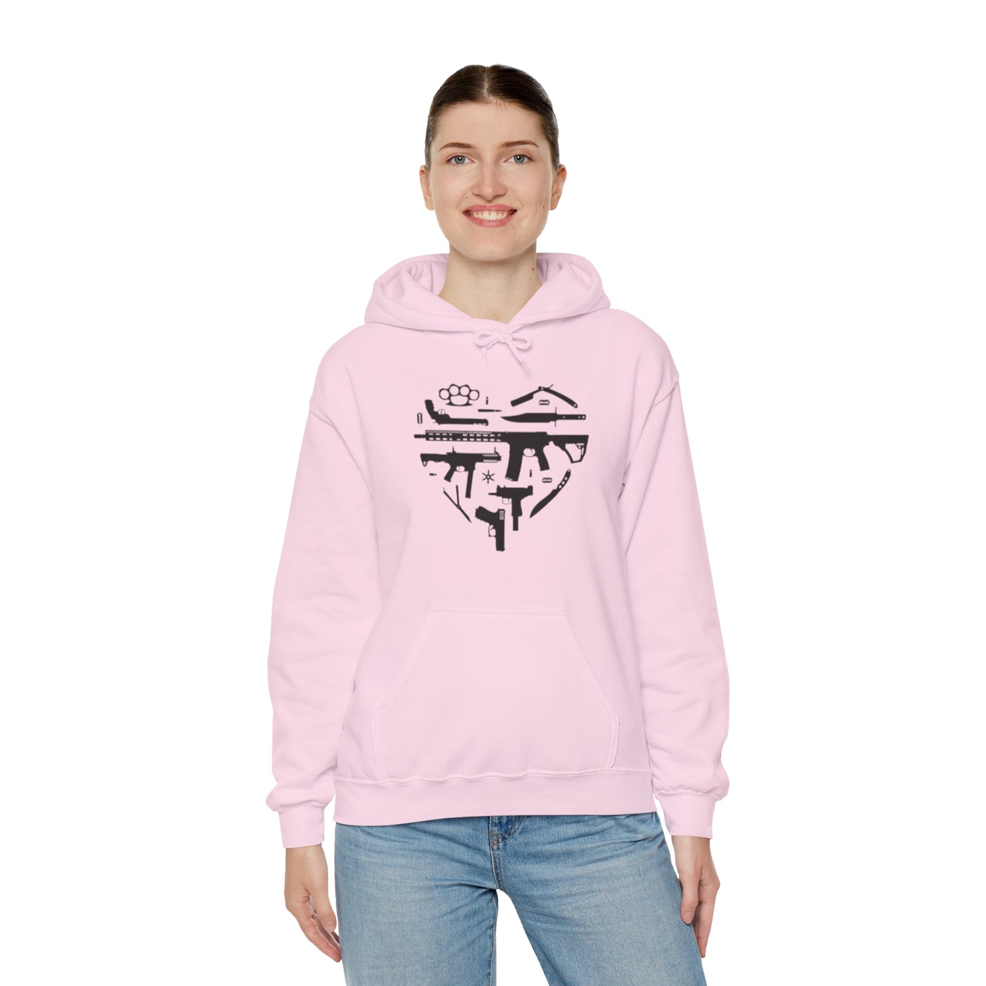 Love Guns Hooded Sweatshirt Printify