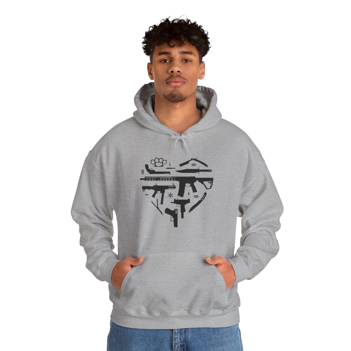 Love Guns Hooded Sweatshirt Printify