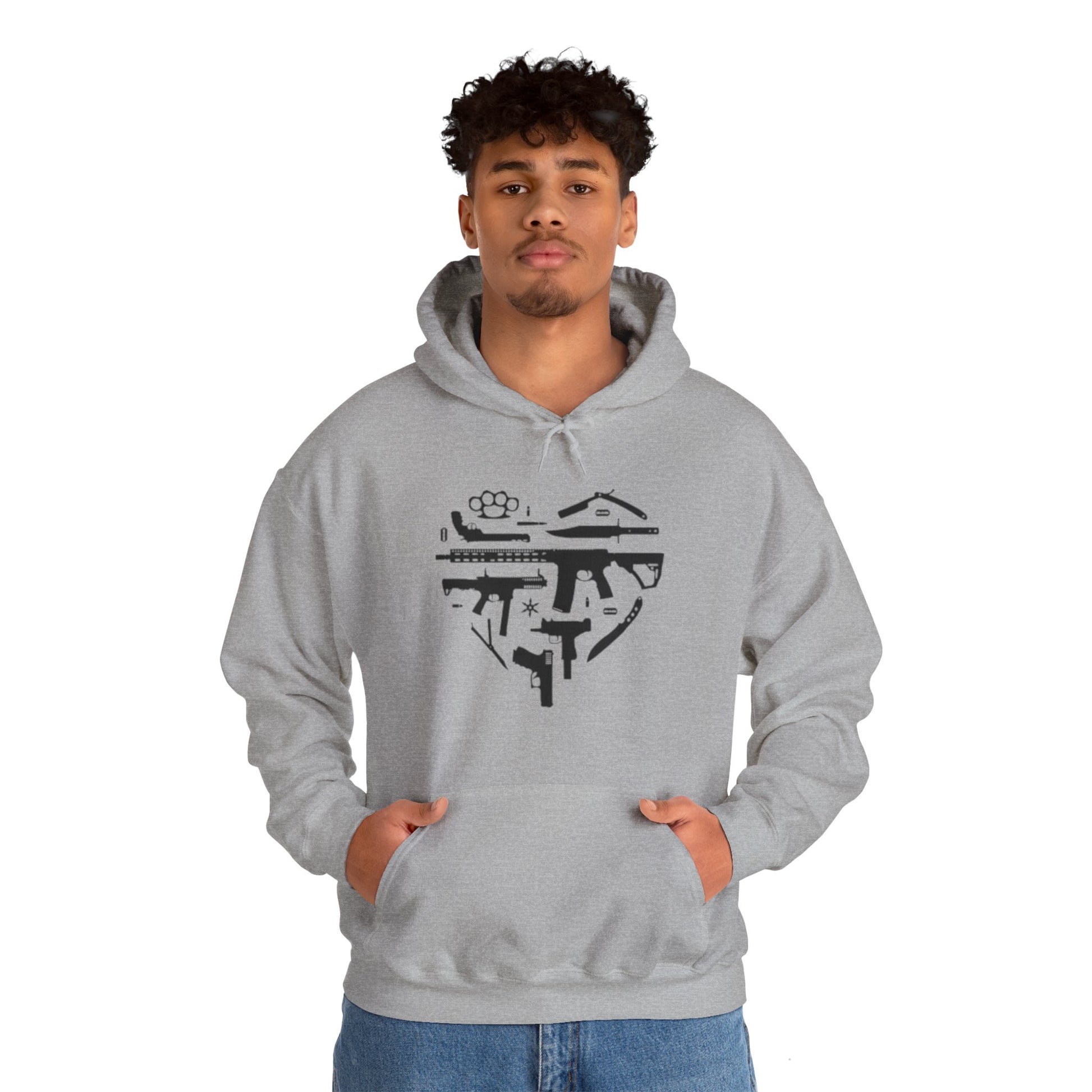 Love Guns Hooded Sweatshirt Printify