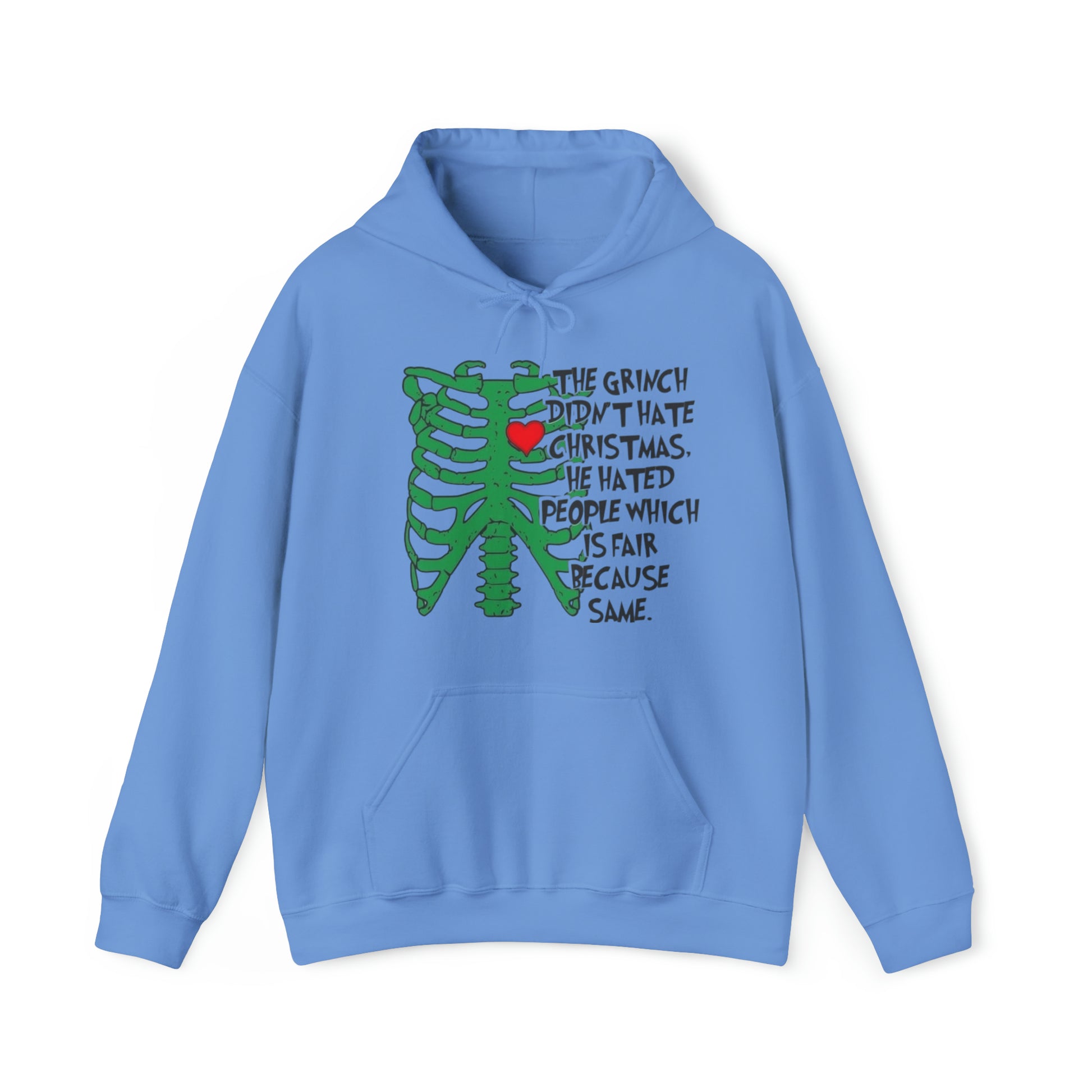 Grinch Hates People, Not Christmas™ Hooded Sweatshirt Printify