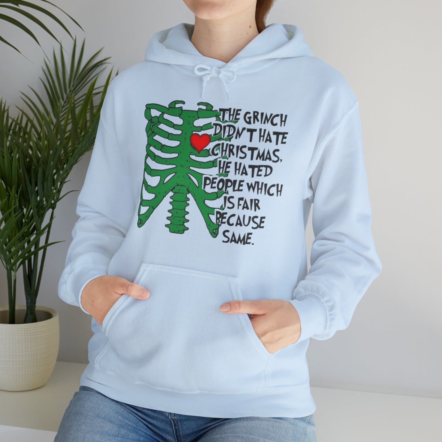 Grinch Hates People, Not Christmas™ Hooded Sweatshirt Printify