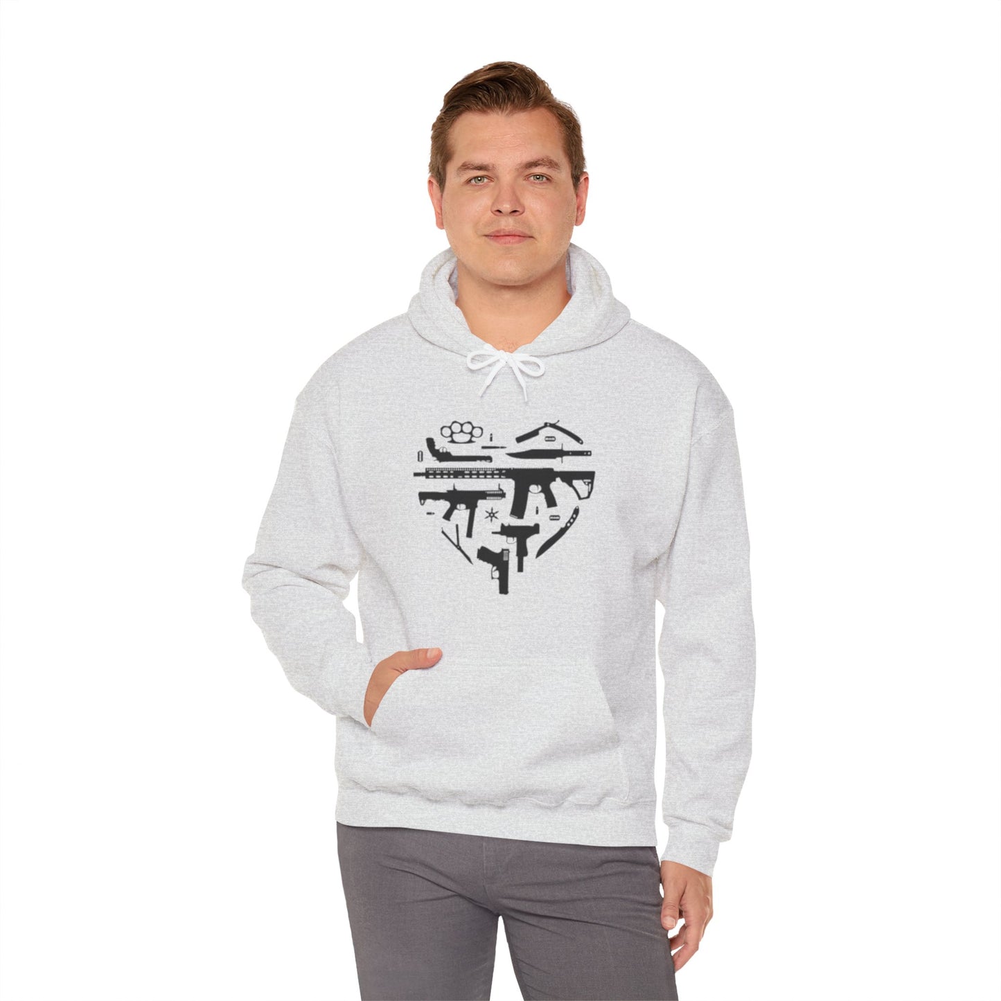 Love Guns Hooded Sweatshirt Printify