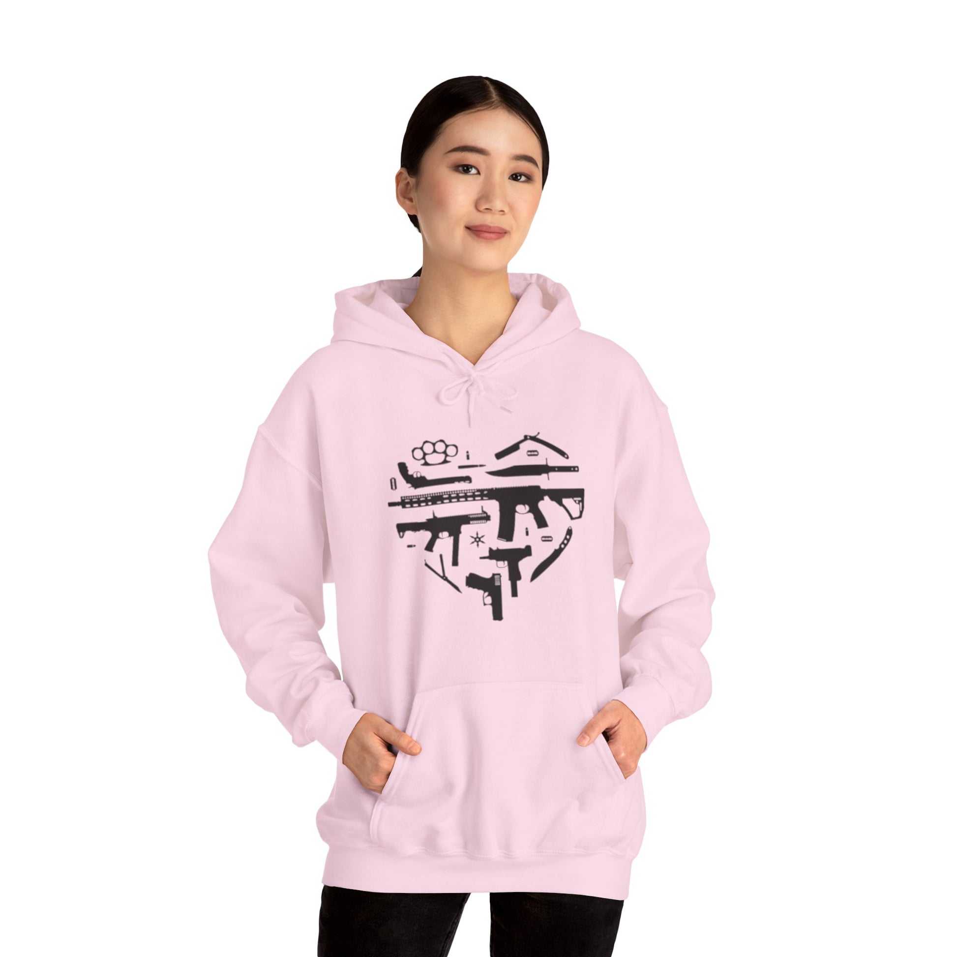 Love Guns Hooded Sweatshirt Printify