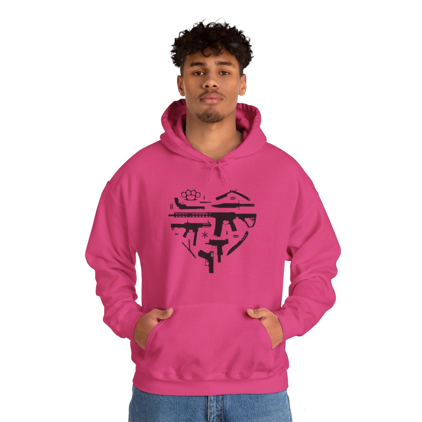 Love Guns Hooded Sweatshirt Printify
