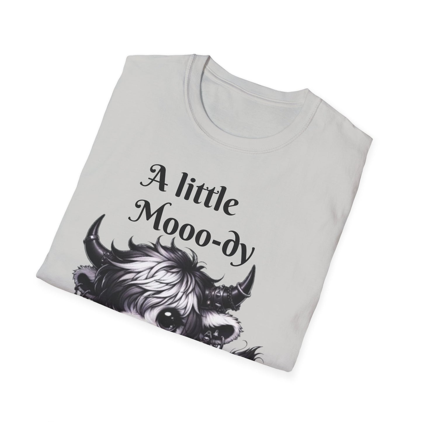 Cute Cow Graphic Tee, Unisex Softstyle T-Shirt, Funny Animal Shirt, Farmhouse Decor, Gift for Animal Lovers