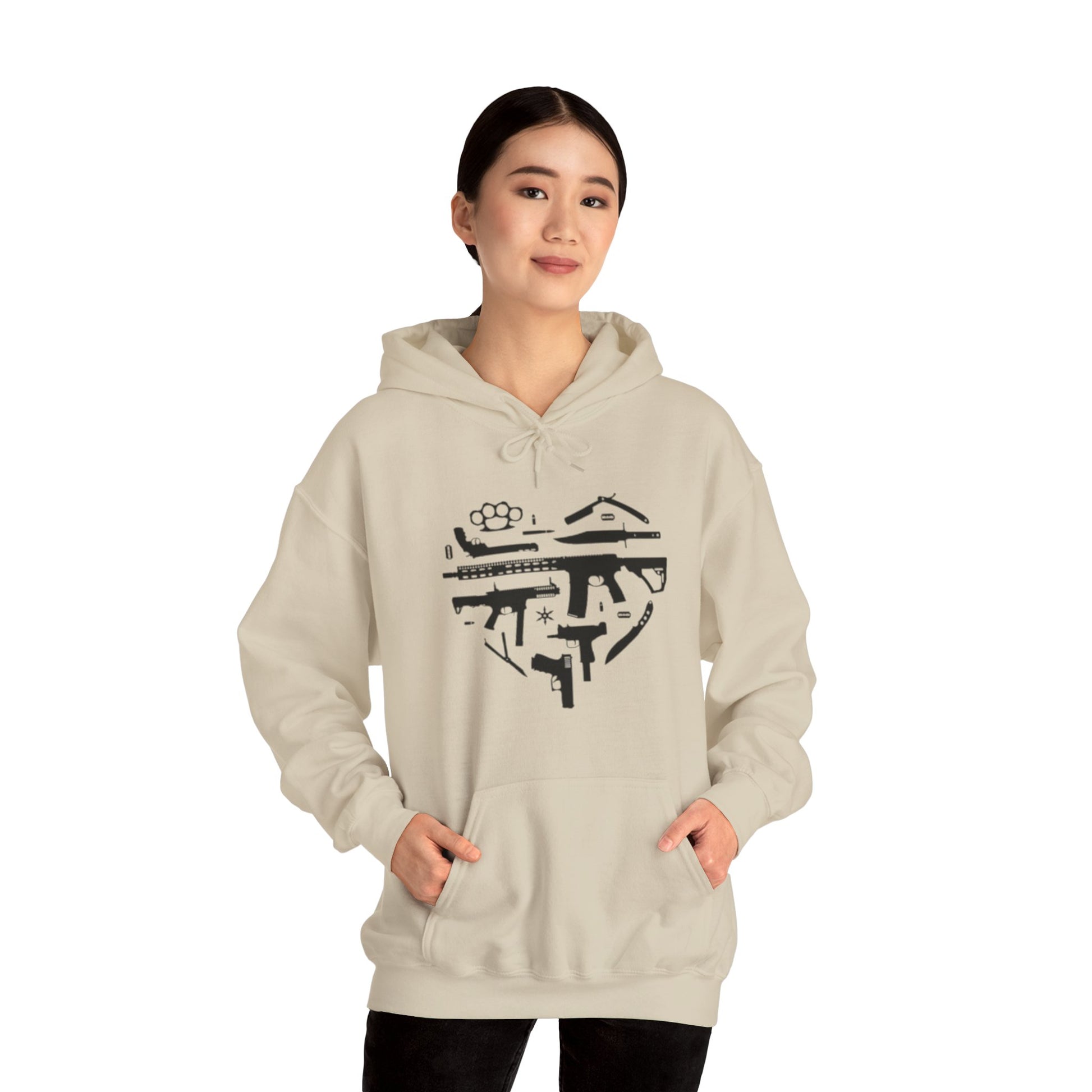 Love Guns Hooded Sweatshirt Printify