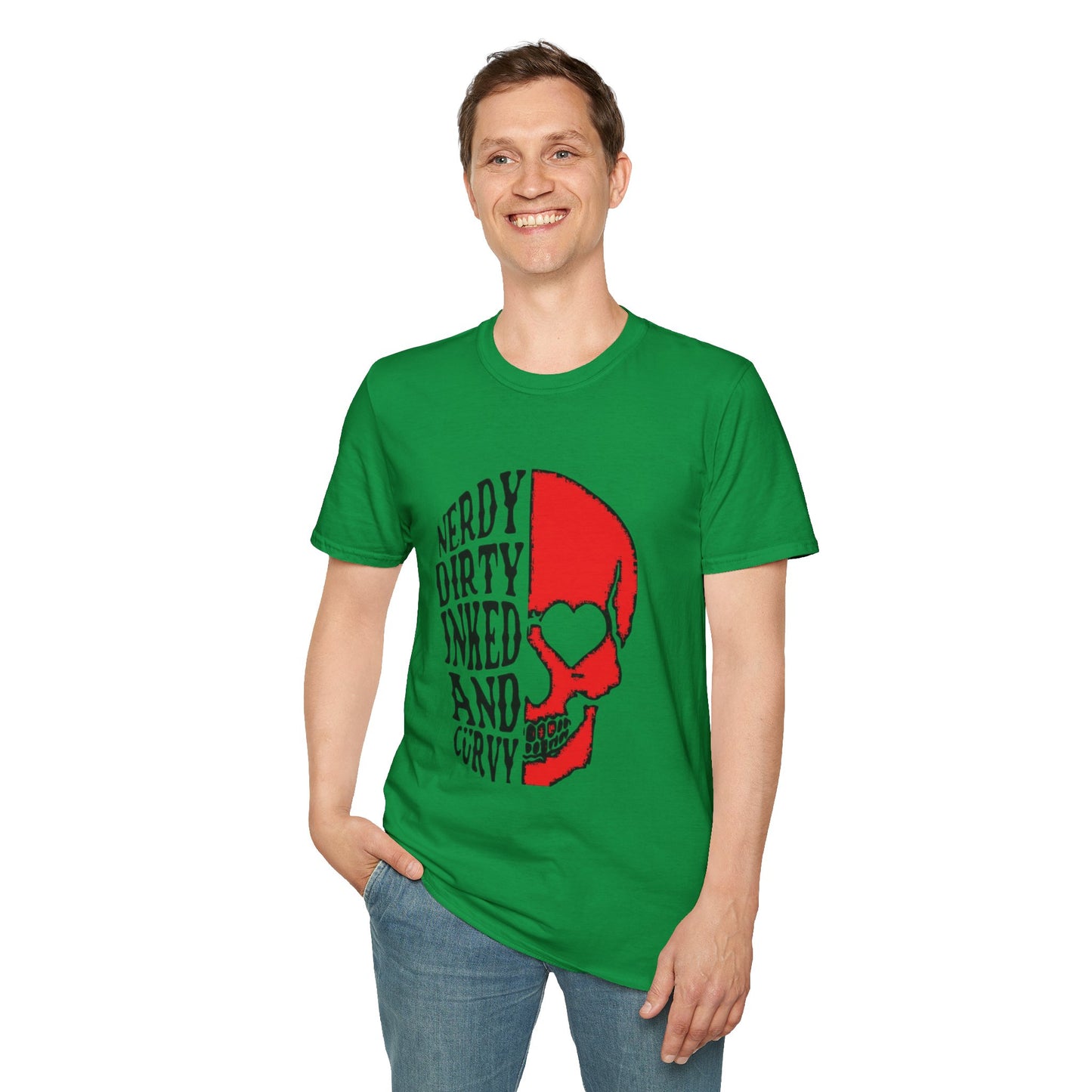 Nerdy, Dirty, Inked, and Curvy T-Shirt Printify