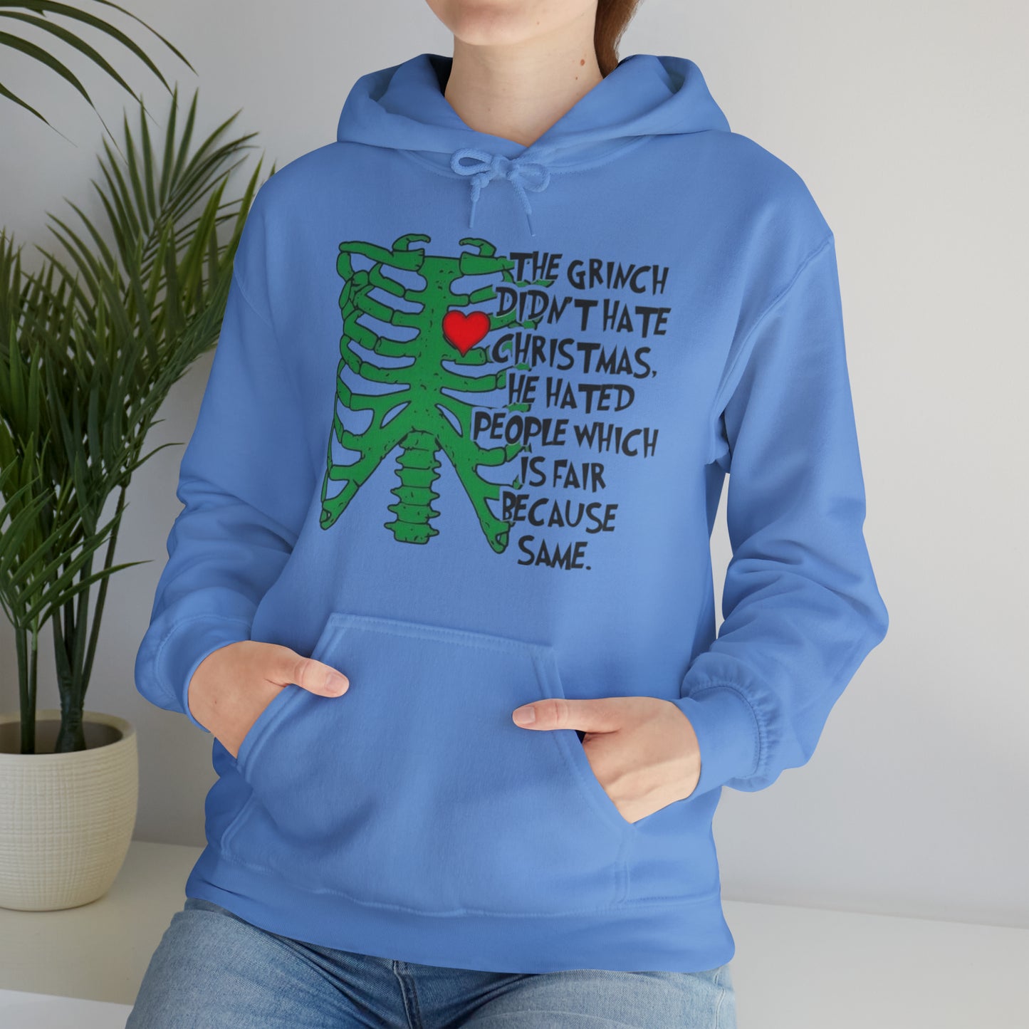 Grinch Hates People, Not Christmas™ Hooded Sweatshirt Printify