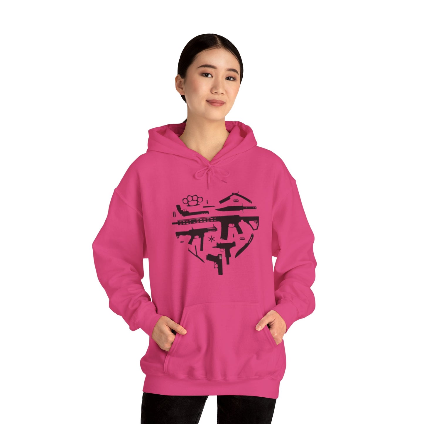Love Guns Hooded Sweatshirt Printify