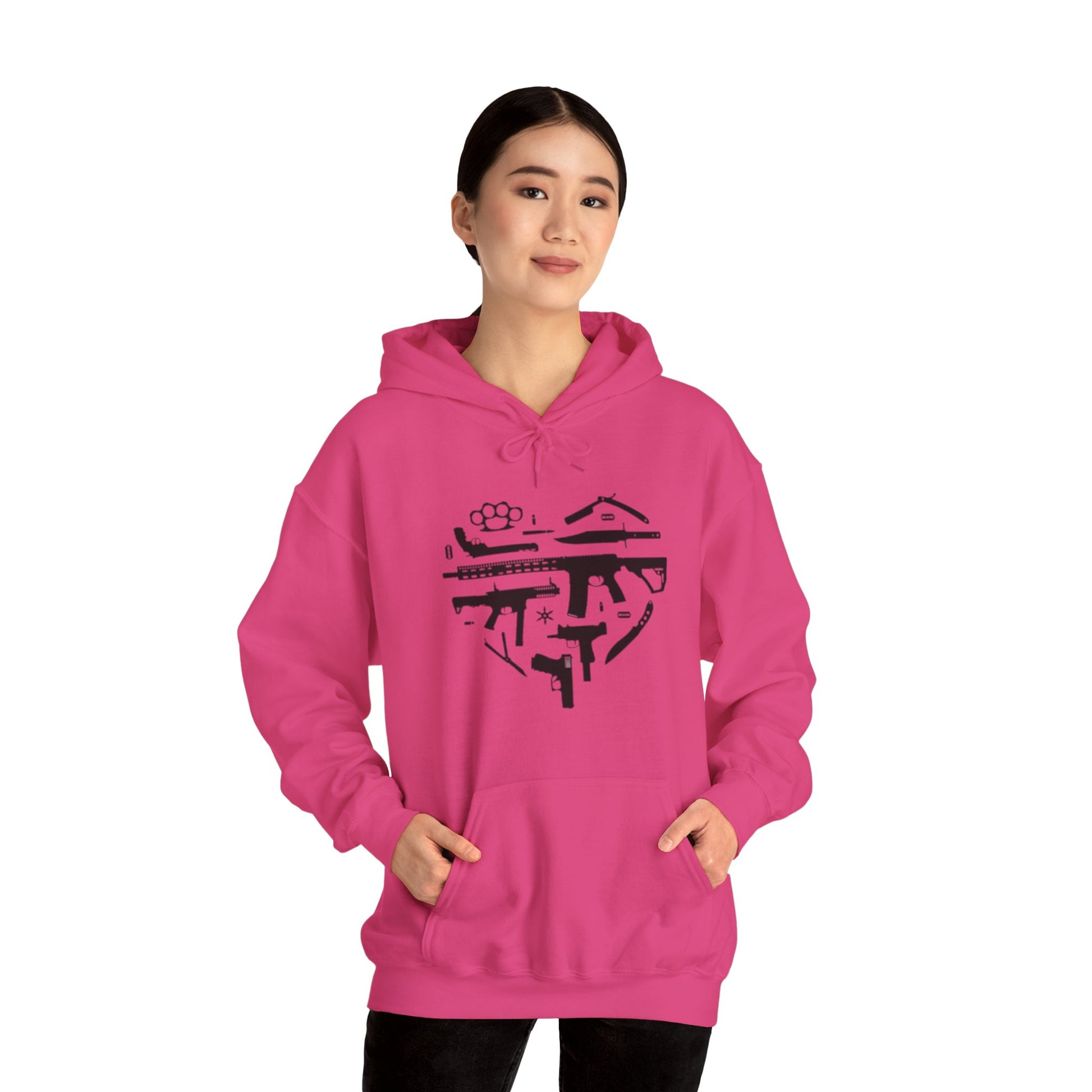Love Guns Hooded Sweatshirt Printify