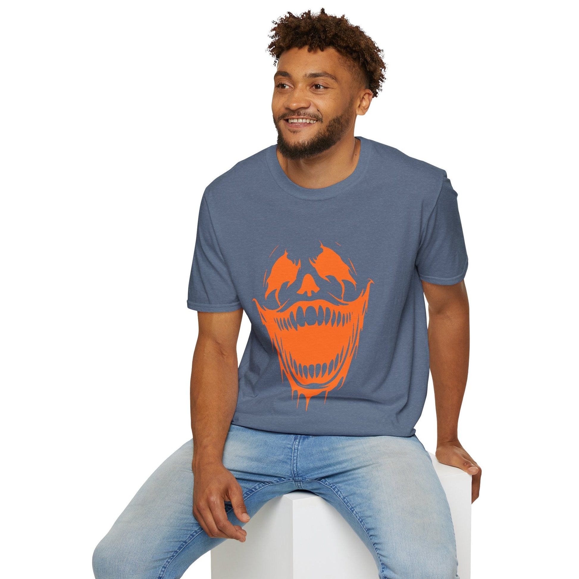 Halloween Vibe Unisex Softstyle T-Shirt, Spooky T-Shirt, Graphic Tee, Costume Party Shirt, Gift for Halloween Lovers Printify